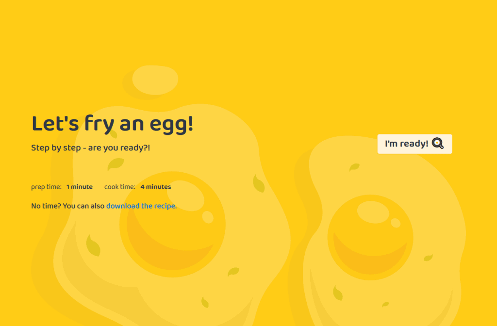 How to Fry an Egg - website screen